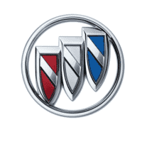 Red, white, and blue Buick emblem logo on a white background.
