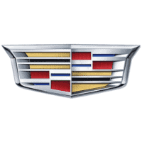 Cadillac emblem logo on car grille, luxury vehicle branding.