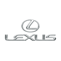 Lexus logo on a glossy surface, representing luxury car brand.