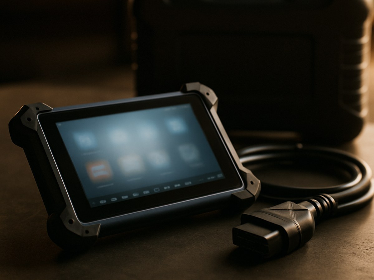 The Autel IM608 Pro diagnostic tablet used to register the new smart key to the Kia SMK unit and Smartra immobilizer over OBD-II